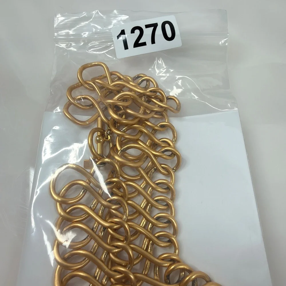 Vintage Anne Klein Necklace Chunky Gold Tone Bib Interlocking Figure 8 Links 17